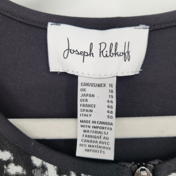 JOSEPH Ribkoff Black Grey white Coat Style blazer midi size 16 - Picture 5 of 10
